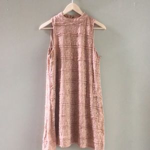 Sleeveless dusty rose lace dress